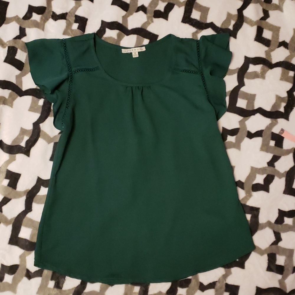 Haute Monde forest green top